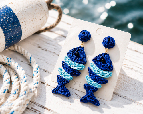 Blue Fish Earrings