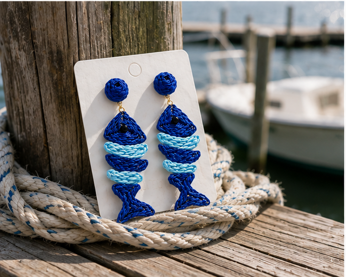 Blue Fish Earrings