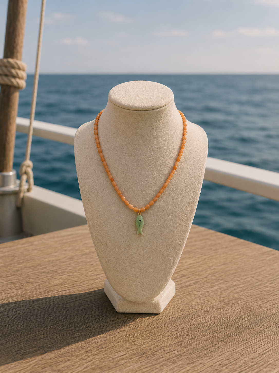 Fish Charm Necklace Orange